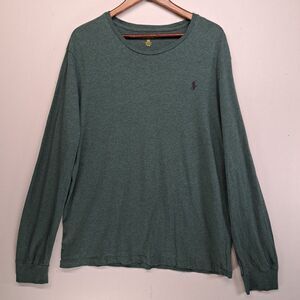 Polo Ralph Lauren Custom Fit Long Sleeve XXL Green Heather Tee Pony